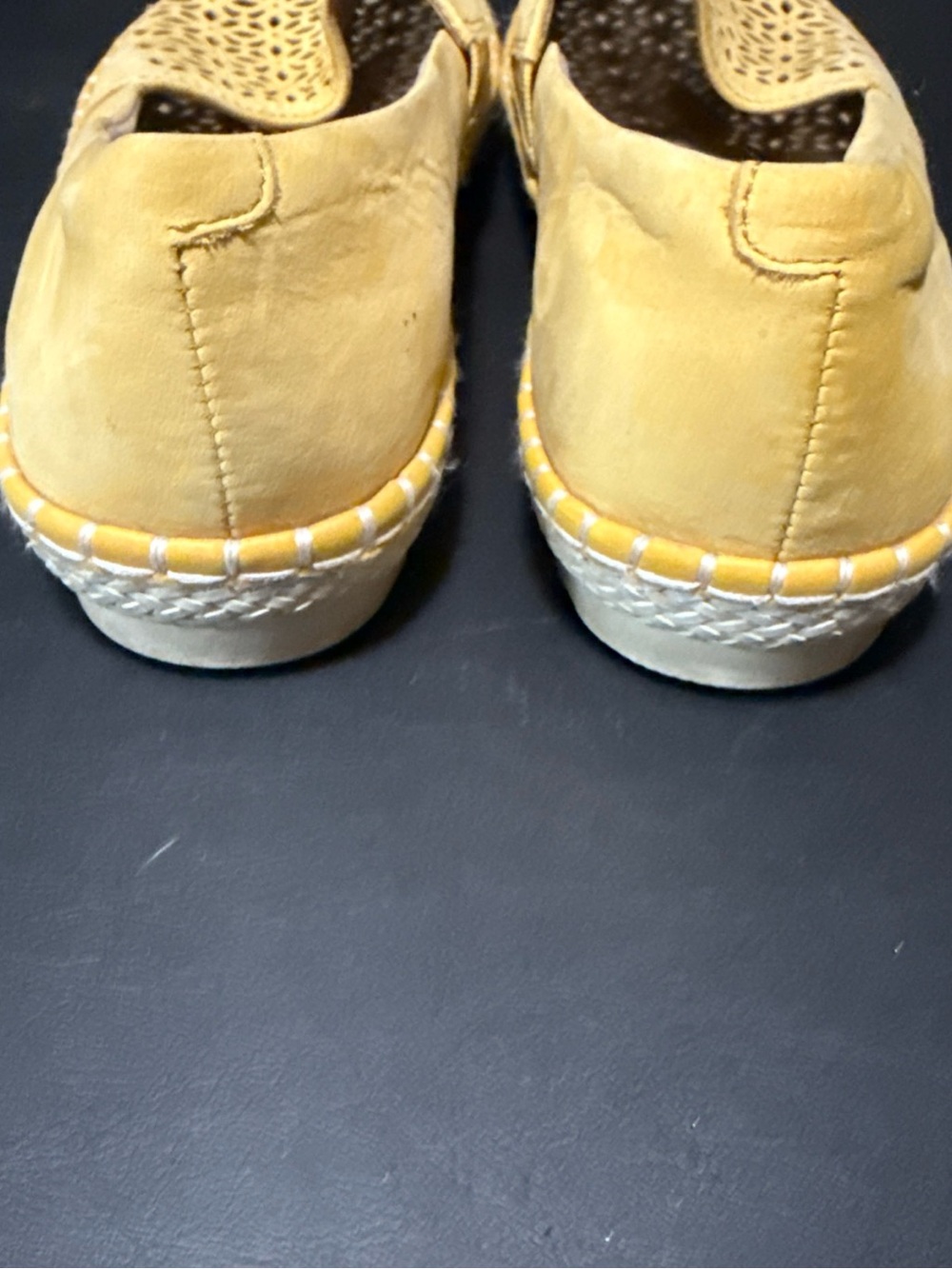 Earth Yellow Laser-Cut Casual Slip-On Flats - Picture 6 of 9